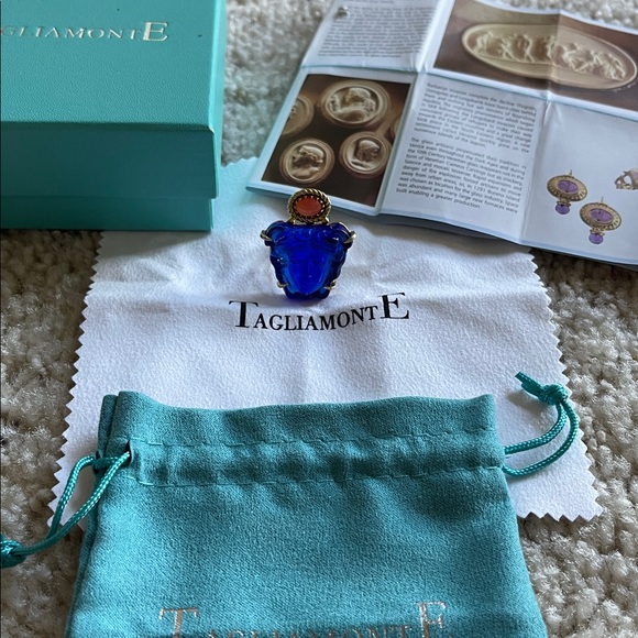 TAGLIAMONTE HANDMADE GLASS ITALIAN REAL CORRAL RING - Picture 7 of 7